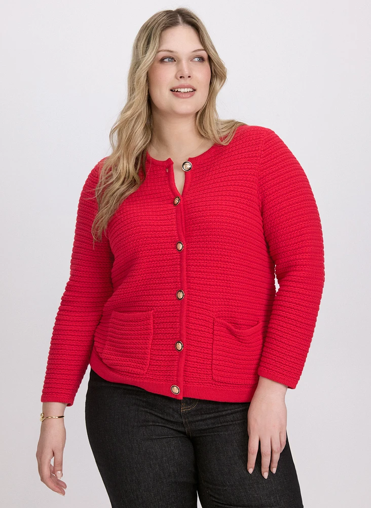 Textured Knit Cardigan