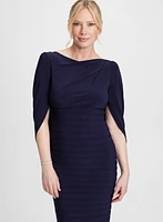 Draped Sleeve Cocktail Dress