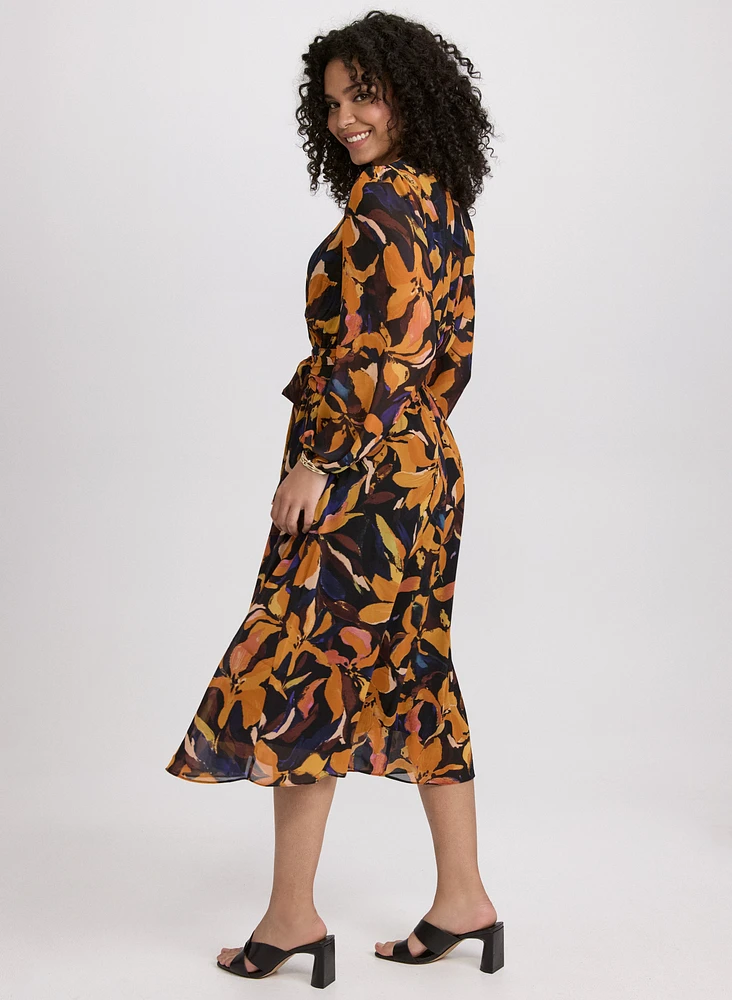 Robe florale en chiffon