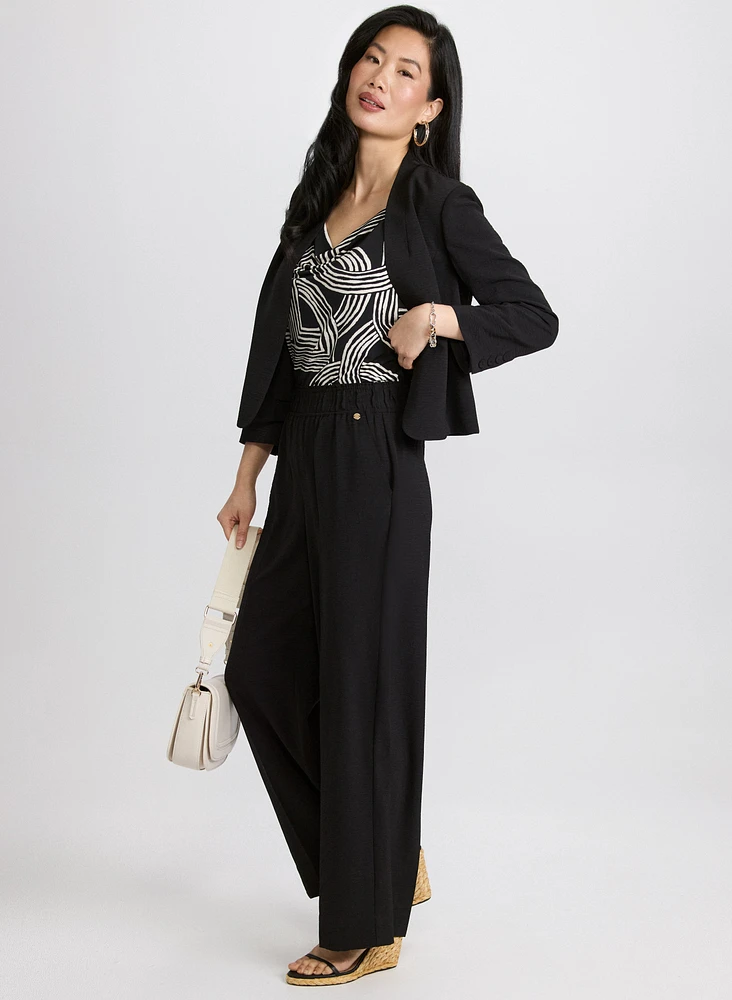 Pull-On Wide-Leg Pants