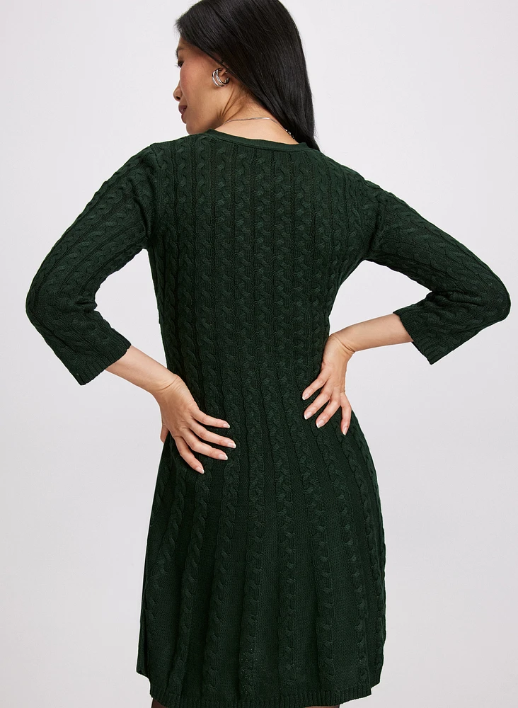 Robe-pull en tricot à mailles torsadées