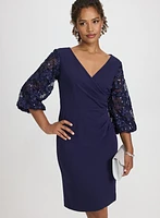 Robe avec détails dentelle et paillettes