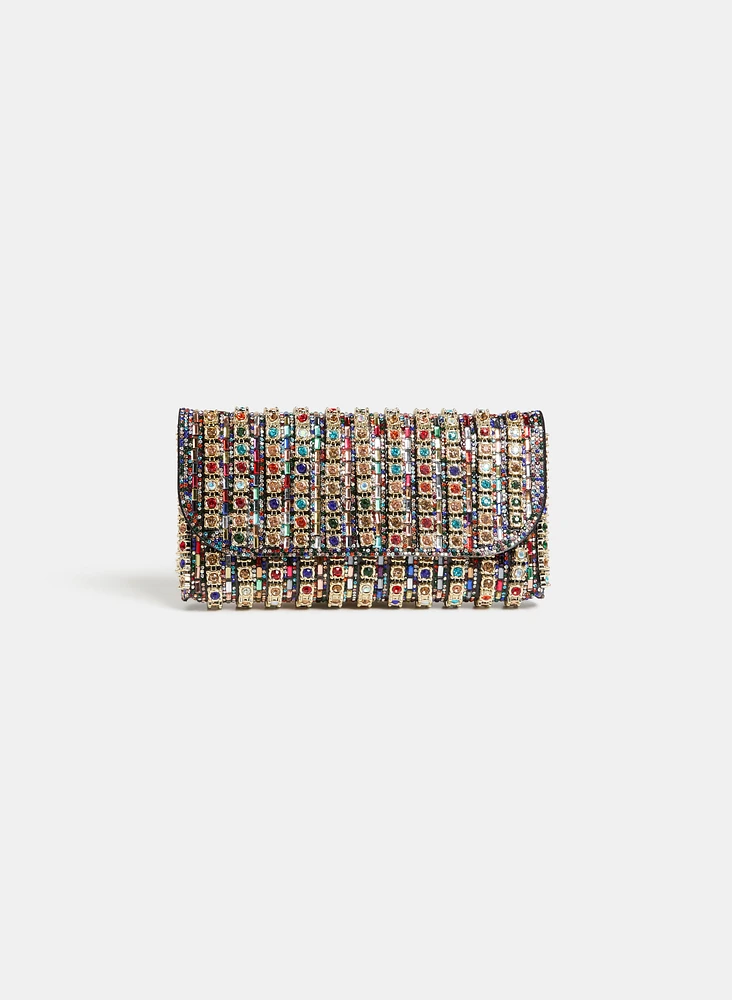 Mixed Stone Clutch