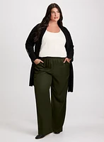 Open-Front Cardigan & Tencel Cargo Pants