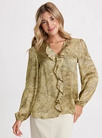 Satin Animal Print Blouse