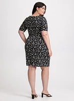 Leaf Print Sheath Dress