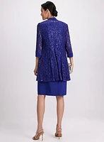 Lace Jacket & Jersey Dress Set