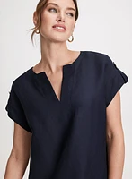 Straight Linen Blend Dress