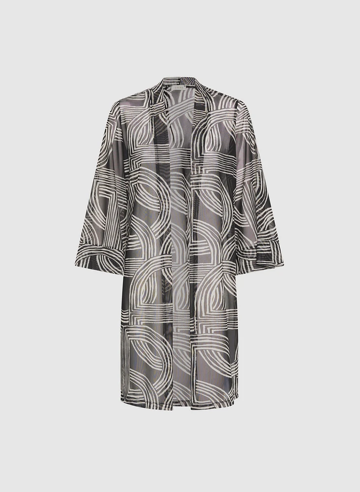 Veste en filet à motif géométrique
