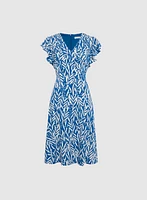 Printed V-Neck Jersey Dress