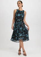 Sequined Floral Embroidery Dress