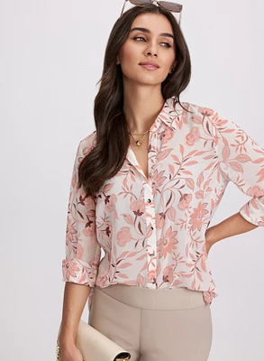 Blouse en chiffon à motif floral