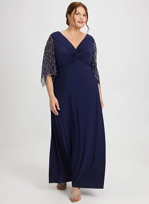 Robe manches évasées à billes