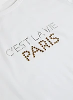 Embellished Slogan Tee