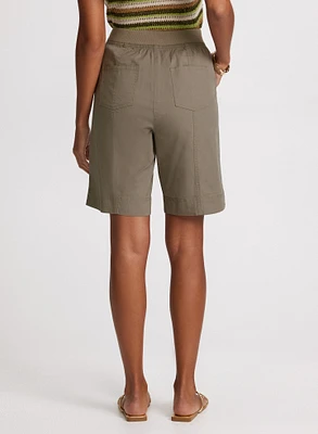 Cotton-Blend Drawstring Shorts