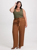 Square Neck Tank Top & Tencel Pull-On Pants