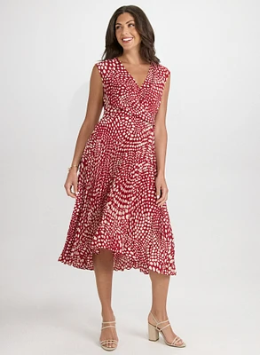 Polka Dot Plissé Dress
