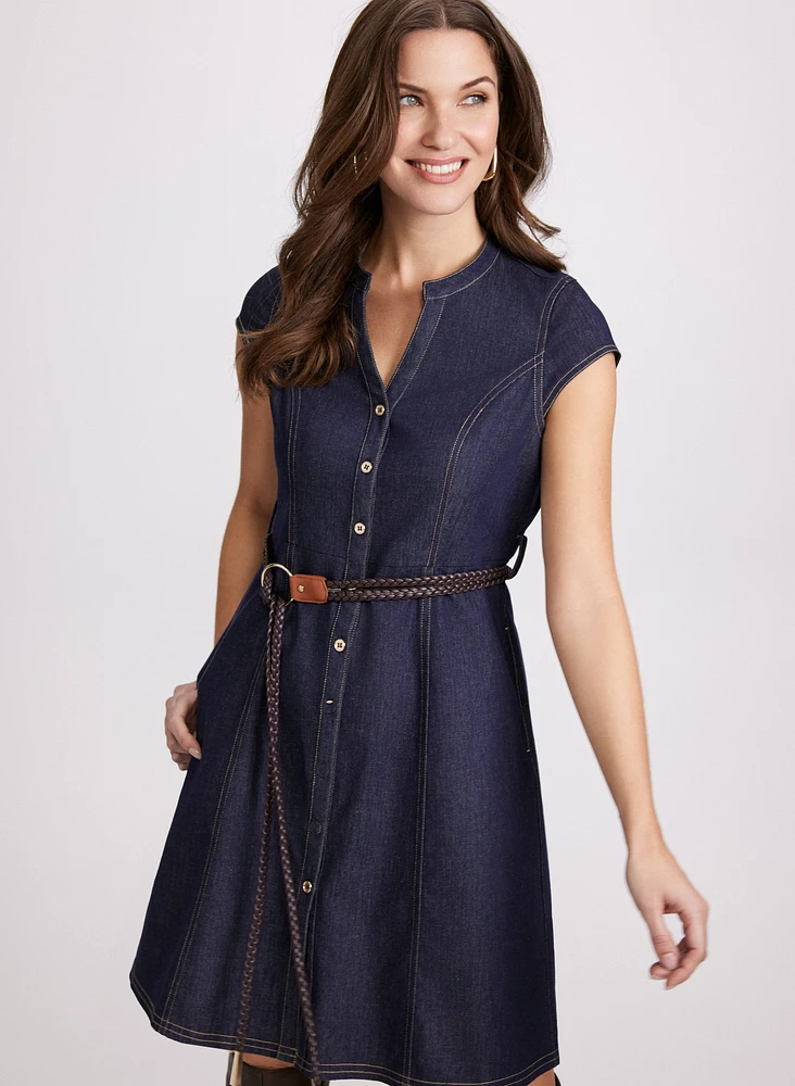 Robe boutonnée en denim