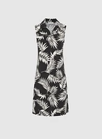 Palm Print Jersey Dress
