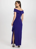 Jeweled Detail Off-Shoulder Dress