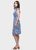 Printed V-Neck Jersey Dress