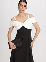 Colour Block Cold-Shoulder Dress