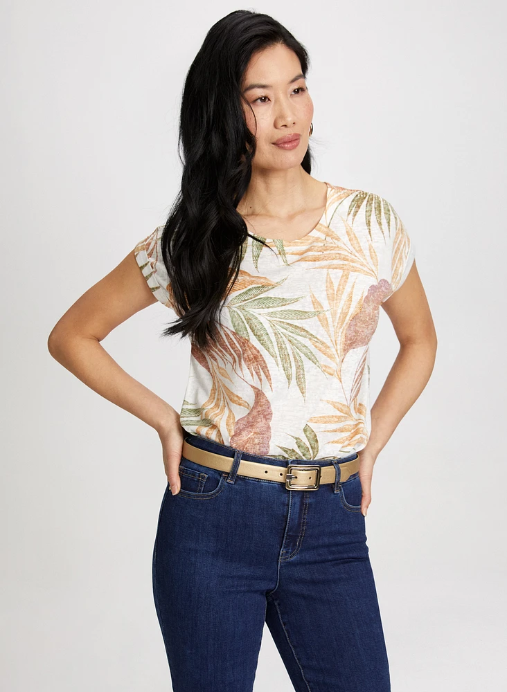 T-shirt à motif tropical
