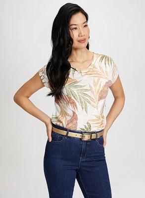 T-shirt à motif tropical
