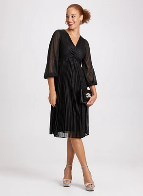 Robe à jupe plissée en chiffon