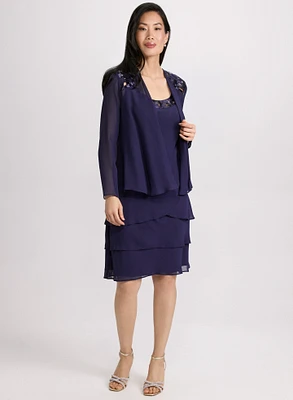 Sequined Dress & Jacket Set