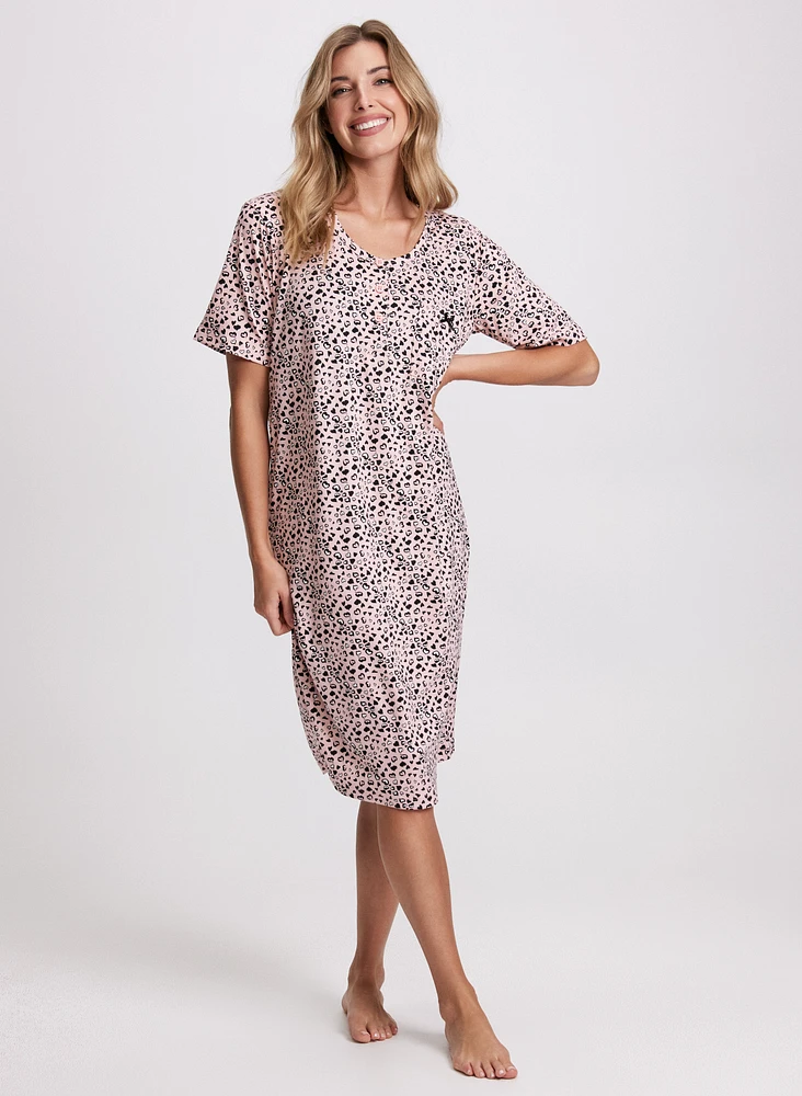 Heart Print Nightgown