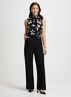 Smocked Neck Top & Olivia Wide-Leg Pants