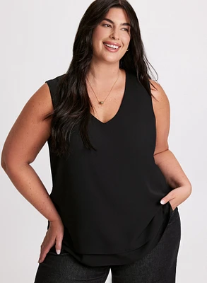 Sleeveless V-Neck Blouse