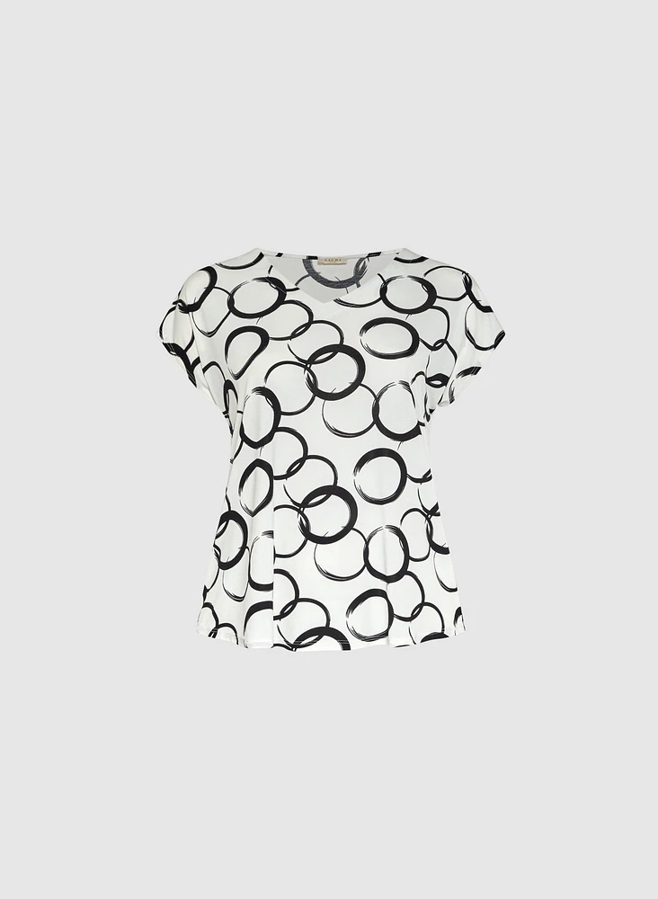 Sketch Circle Print Top