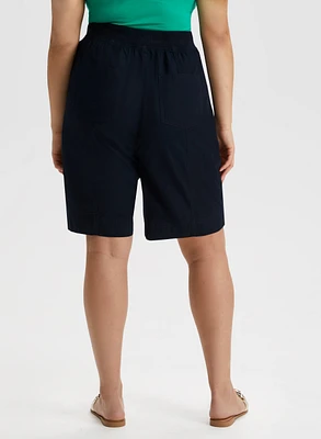 Cotton-Blend Drawstring Shorts