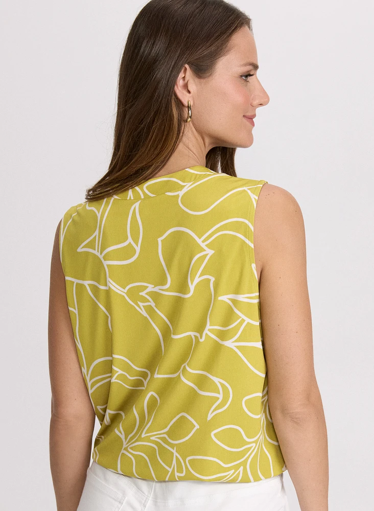 Sketch Leaf Print Top