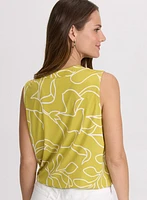 Sketch Leaf Print Top