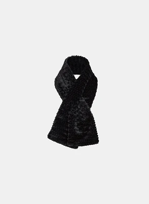 Foulard rectangulaire en fausse fourrure