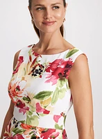 Tiered Skirt Floral Cocktail Dress