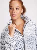 Leopard Print Zip-Front Robe