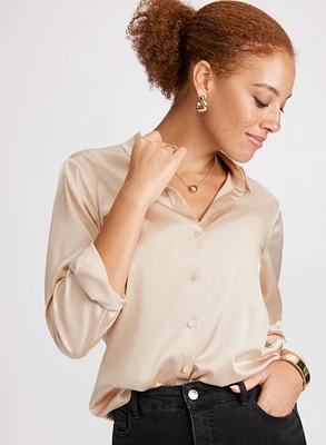 Blouse boutonnée en satin