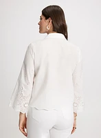 Blouse boutonnée à oeillets