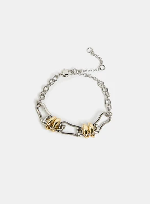 Two-Tone Chain Link Bracelet