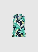 Leaf Print Sleeveless Top