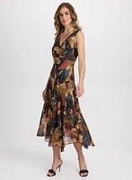 Floral Chiffon Midi Dress