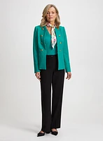 Mock Peplum Jacket & Straight Leg Pants