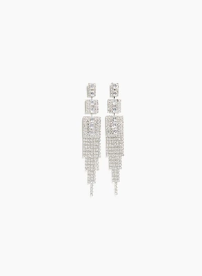 Three-Tier Crystal Chandelier Earrings