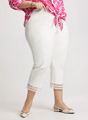 Pantalon à enfiler avec ourlet en dentelle