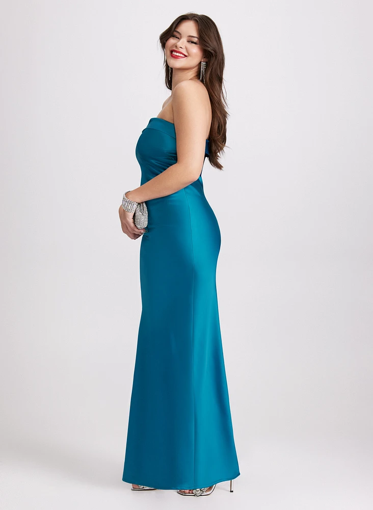 Strapless Satin Dress