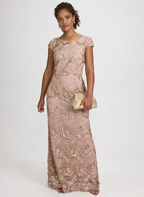 Tulle Sequined Floral Dress